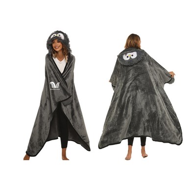 Poncho Hooded Blanket Wrap Fleece