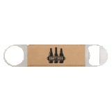 Light Brown Laserable Leatherette Bottle Opener