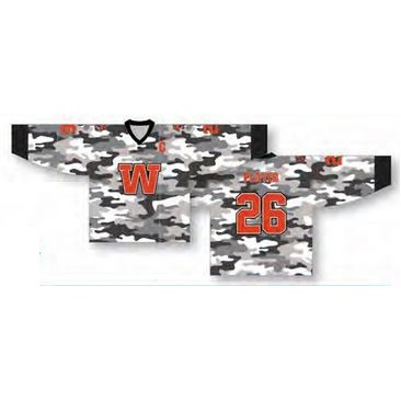 Classic Cut Camouflaged Hockey Jersey w/Solid Color Cuff