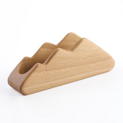 Cloud Wood Business Card Stand Holder