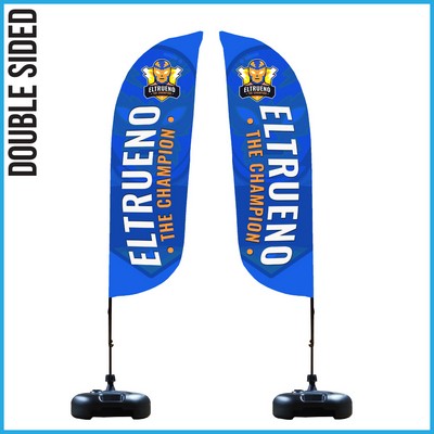 Feather Flag 9' Premium Double-Sided With Water Base & Carry Bag (Small) - Made in the USA