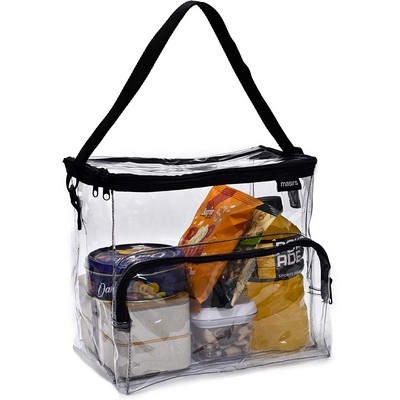 Clear PVC Plastic Lunch Bag With Adjustable Shoulder Strap