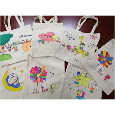 customized eco friendly Kids DIY Canvas Tote Bag promotional