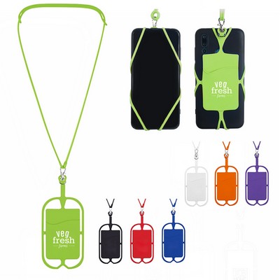 Silicone Lanyard w/ Phone Holder & Wallet