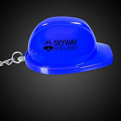 Blue Plastic Construction Hat Bottle Opener Key Chain