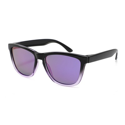 Sunglasses - Purple Mirror Lenses - Purple/Black Frames