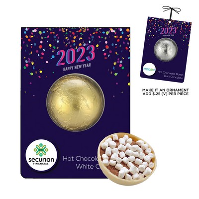 New Years Hot Chocolate Bomb Billboard Card - White Chocolate