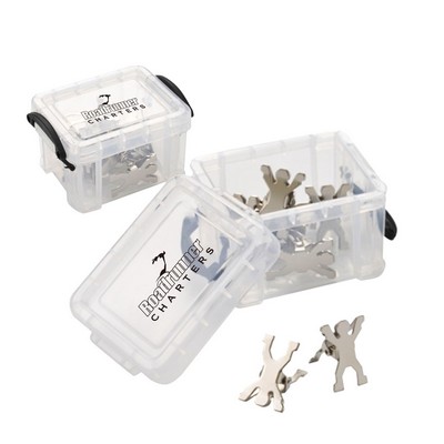 Mini Storage Box w/8 Man Shaped Paper Clip