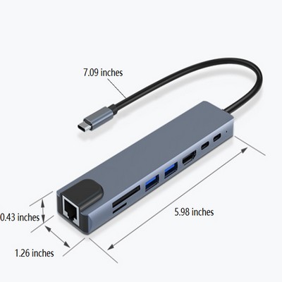 8-in-1 Laptop Docking Station w/USB C Hub