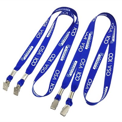 3/4" Lanyard with Double Bulldog Clip