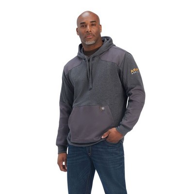 Ariat® Men's Wren Heather Gray Rebar® Workman DuraCanvas™ Hoodie w/Shoulder Logo