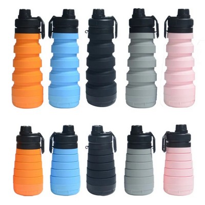 Silicone Collapsible Sports Bottle With Base Holder