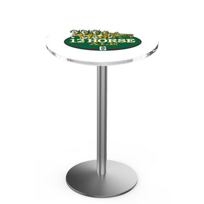 30" Tall, 30" Round Top Pub Table w/Stainless Steel Finish