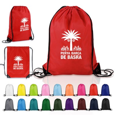 14" x 18" Promotional draw string backpack with print logo