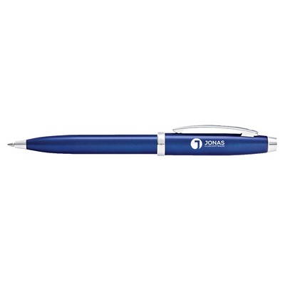 Sheaffer® 100 Glossy Blue Lacquer Ballpoint Pen With Chrome Plated Trims