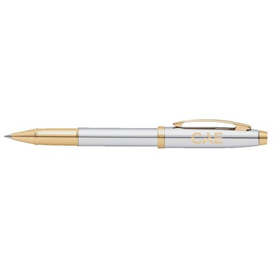 Sheaffer® 100 Bright Chrome Rollerball Pen With Gold Tone Trims