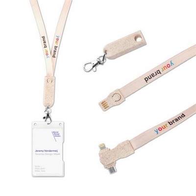 Multi Functional 3 in 1 Lanyard USB Charging Cable