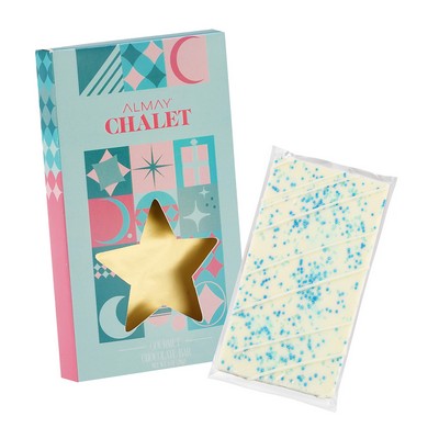 1 Oz. Belgian Chocolate in Star Window Box - Winter Wonderland Bar