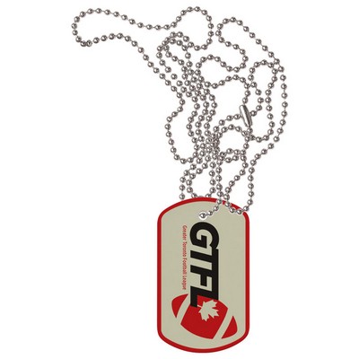 Sublimated Steel Dog Tag - Silver Chain, Award Trophy, 1x