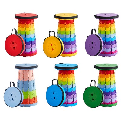 Portable Retractable PP Plastic Rainbow Folding Stool