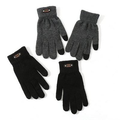 Men's Knitting Cycling Thickened Touch Screen Gloves