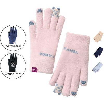 Adult Female Gloves W/ Animal Jacquard Finger