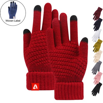 Thick Adult Female Gloves W/ 2 Finger Touch