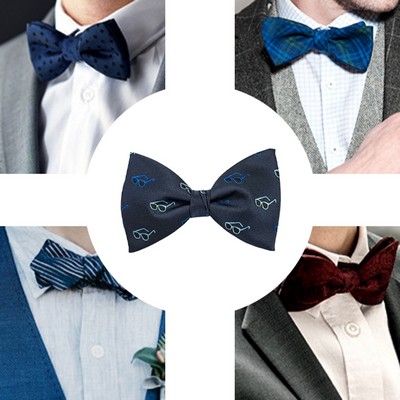 Elevate Your Style with a Digital Print Polyester Pre-Tied Banded Bow Tie