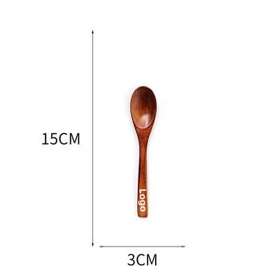 Small Wooden Spoon Kitchen Cooking Utensil Tool Soup Teaspoon