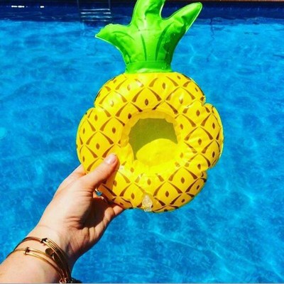 PVC Inflatable Pineapple Floating Coaster Cup Holder