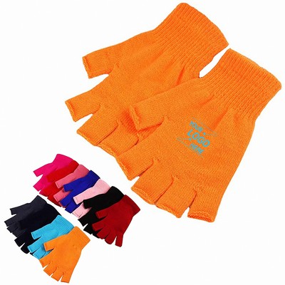 Unisex Fingerless Knit Gloves for Adults