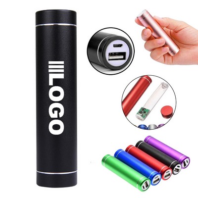 2600Mah Portable Cylinder Metal Power Bank Charger