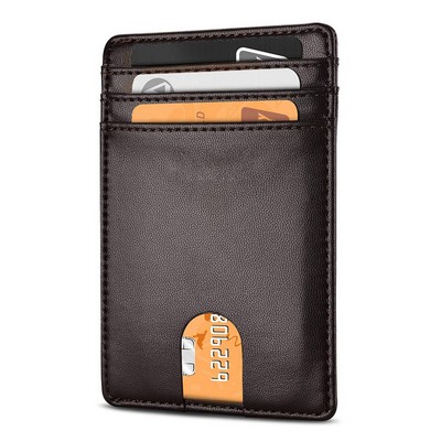 "Sleek Compact RFID-Blocking Wallet & Credit Card Holder in PU Leather"