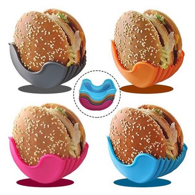 Convenient Retractable Silicone Hamburger Holder - Mess-Free Dining Solution