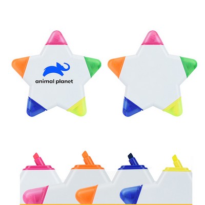 5 Colors Star Shaped Highlighter Pen