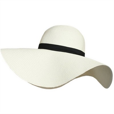 Summer Beach Floppy Straw Band Hat