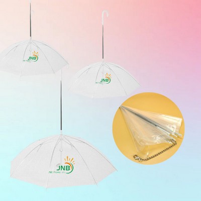 Clear PVC Umbrella with Leash for Pet Dogs