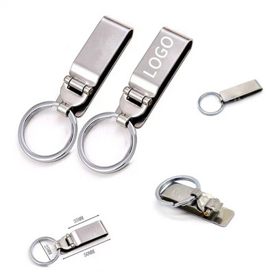 Stainless Steel Keyring Security Belt Clip Key Chain