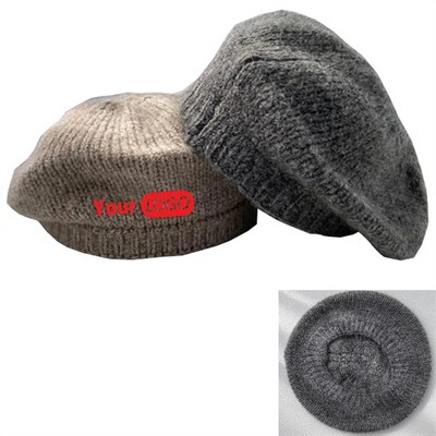 Customized Mohair Beret Knit Hat (22.8" Cir)