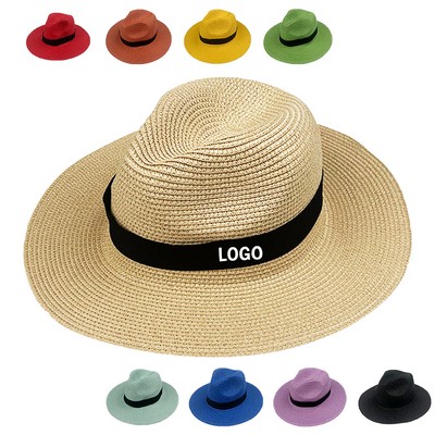 Simplicity Wide Brim Straw Panama Sun Hat