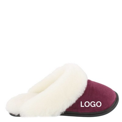 High Quality Sheepskin Slippers - Suede Mule Heads