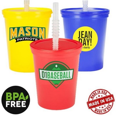 16 oz. Stadium Cup w/ Lid & Straw BPA FREE Recycled