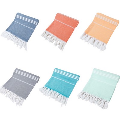 Cotton Stripe Beach Towel with Tassels