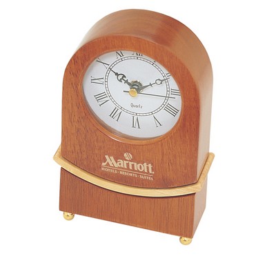 Wooden Clock w/Moving Pendulum