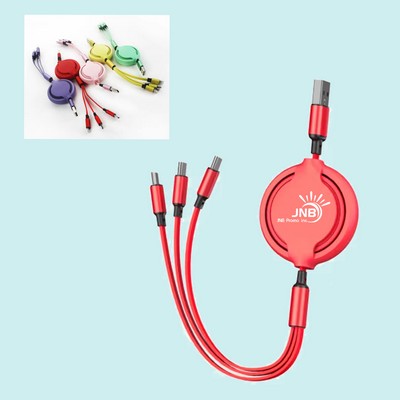 Versatile Retractable 3-in-1 Light-Up Charging Cable