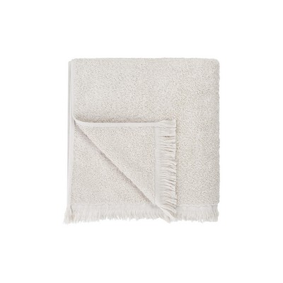 blomus Frino Moonbeam White Fringed Organic Cotton Terry X-Large Hand Towel