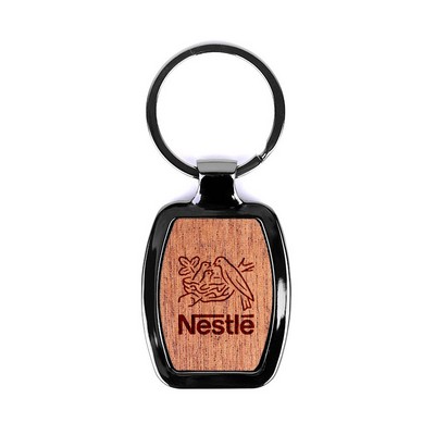 Revere Oval Wood Key Chain