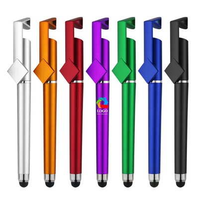 3 In 1 Phone Holder Qr Code Capacitive Stylus Ballpoint Pens