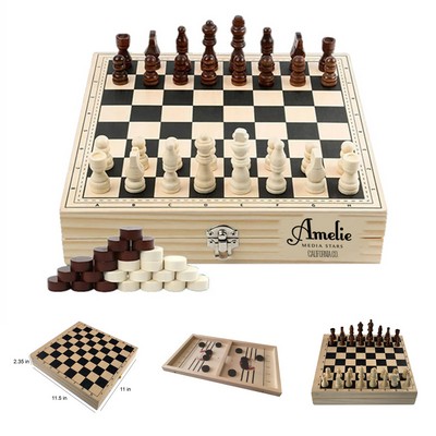 4 in 1 Wooden Game Board