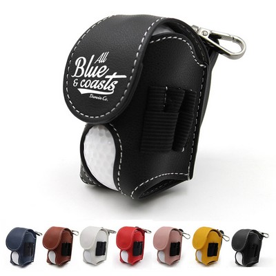 Leather Golf Ball Pouch